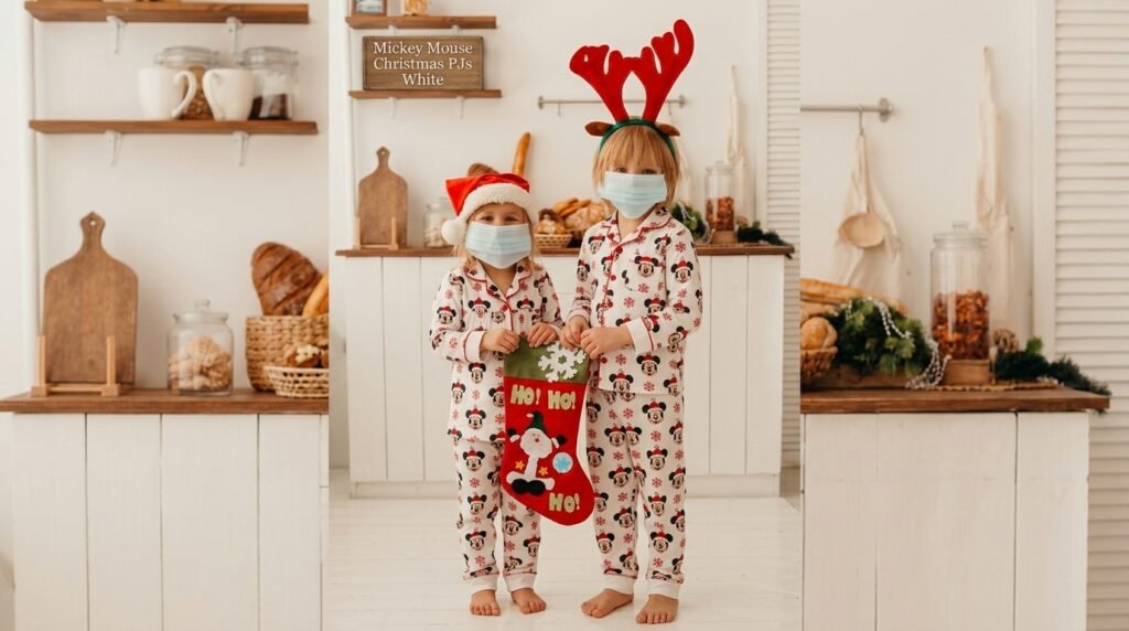 Mickey Mouse Christmas PJs White